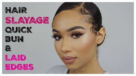 Hair Slayage Quick Bun And Laid Af Baby Hairs Youtube
