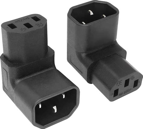 C To C Power Adapter YACSEJAO IEC Male C To Degree Down Right Angled IEC Female C
