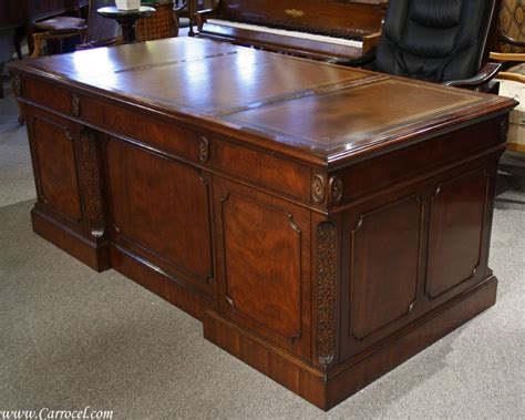 Executive Leather Top Solid Mahogany Office Desk At 1stdibs