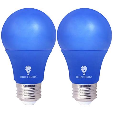 2 Pack Bluex Led A19 Light Bulb 9w 60watt Equivalent E26 Base Blue