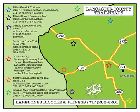 Bicycle Map Of Lancaster County Bicycle Post