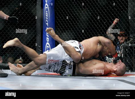 dan henderson top knocks out michael bisping during ufc 100 at the mandalay bay events center