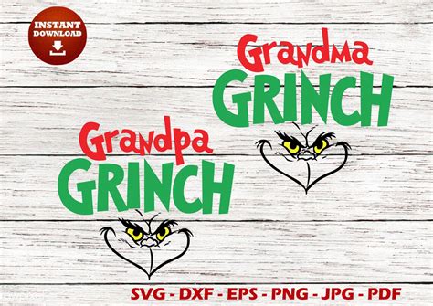 Grandma And Grandpa Grinch Svg Etsy