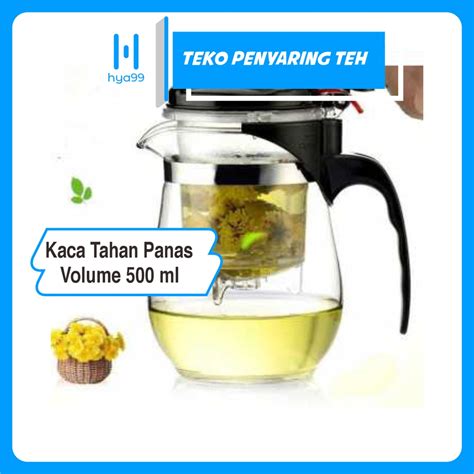 Jual Teko Teh Dengan Saringan Teko Kaca Tahan Panas 500ml Shopee Indonesia