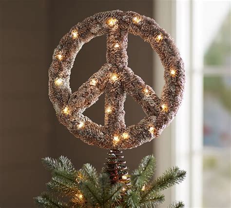 Lit Outdoor Peace Sign Tree Topper Tree Toppers Christmas Tree