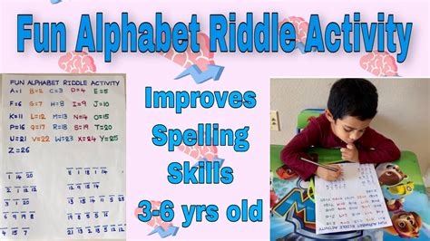 Fun Alphabet Riddle Activity To Improve Spelling Skills Brain