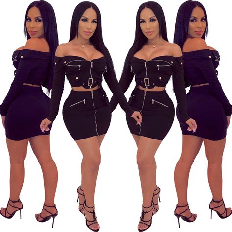 discount women s fashion long sleeved casual two piece suit skirt women two piece dress sexy