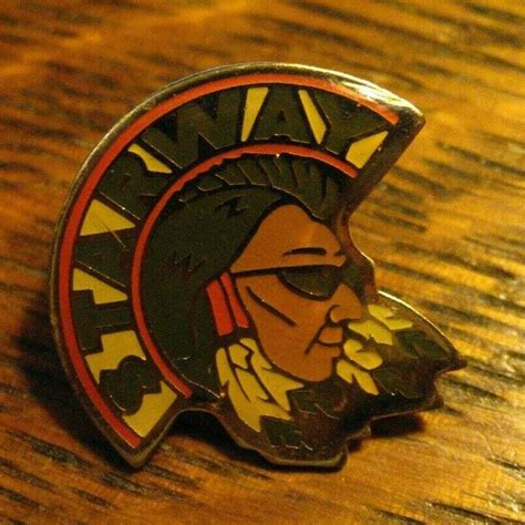 Starway Lapel Pin Vintage Native American Indian Mohawk Neway