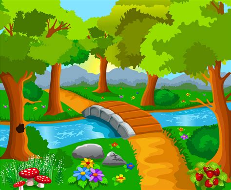 Cartoon River Cartoon River Trees Background Image For Free Download