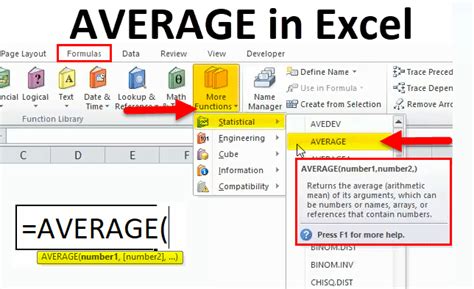 Average In Excel Formula Examples How To Use Average Function