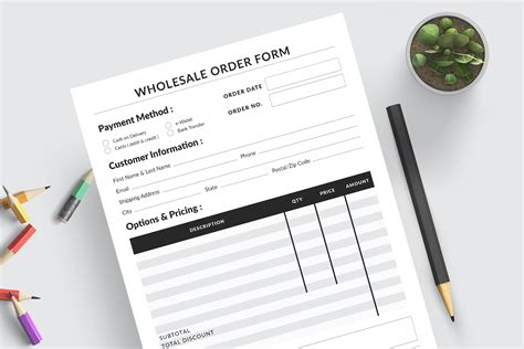 Editable Wholesale Order Form Template 351369 Printables Design