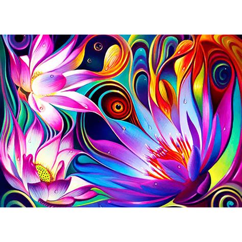 Abstract Flower 40x30cmcanvas Full Round Drill Diamond Painting