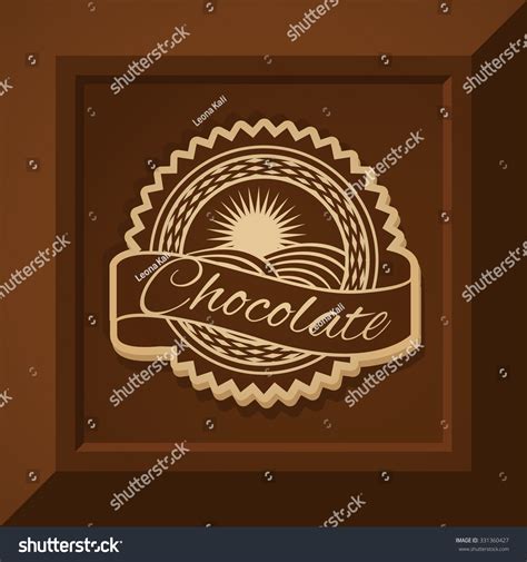 Vintage Realistic Vector Logo Template Of Premium Craft Chocolate Label