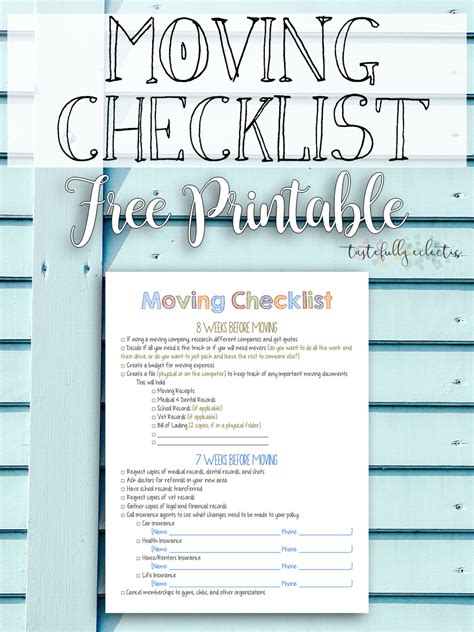 Free Printable Moving Checklist And Planner Free Printable Templates