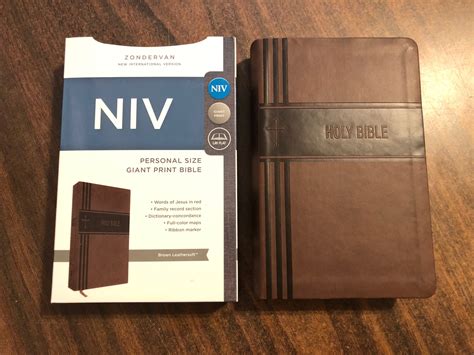 Personalized Niv Personal Size Giant Print Bible Brown Italian