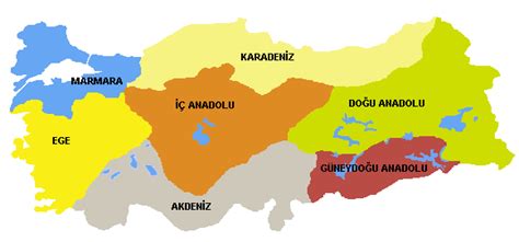türkiye bölgeler haritası Türkiye Haritası Yerbilgisi