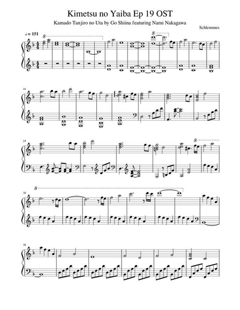 Kimetsu No Yaiba Ep 19 Ost Sheet Music For Piano Solo