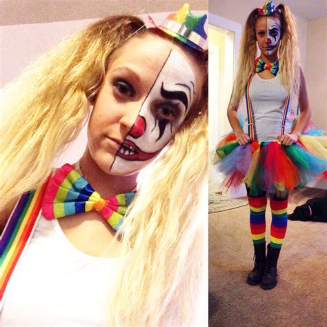 my diy cute but scary clown costume ️ happy halloween scary clown costume halloween clown