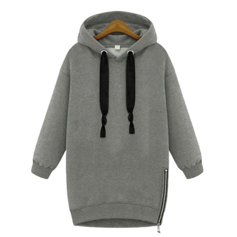 3 Colors 2016 Winter Autumn Loose Hooded Jacket Thick Long Sleeve