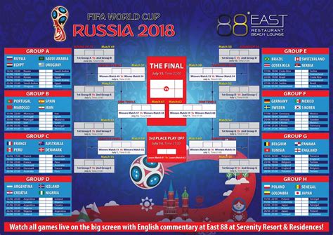 2018 Fifa World Cup Russia Live At East 88 Restaurant And Beach Lounge In