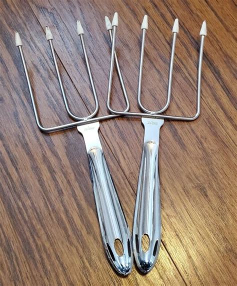 New All Clad T167 Stainless Steel Turkey Forks Set 2 Piece Silver Ebay