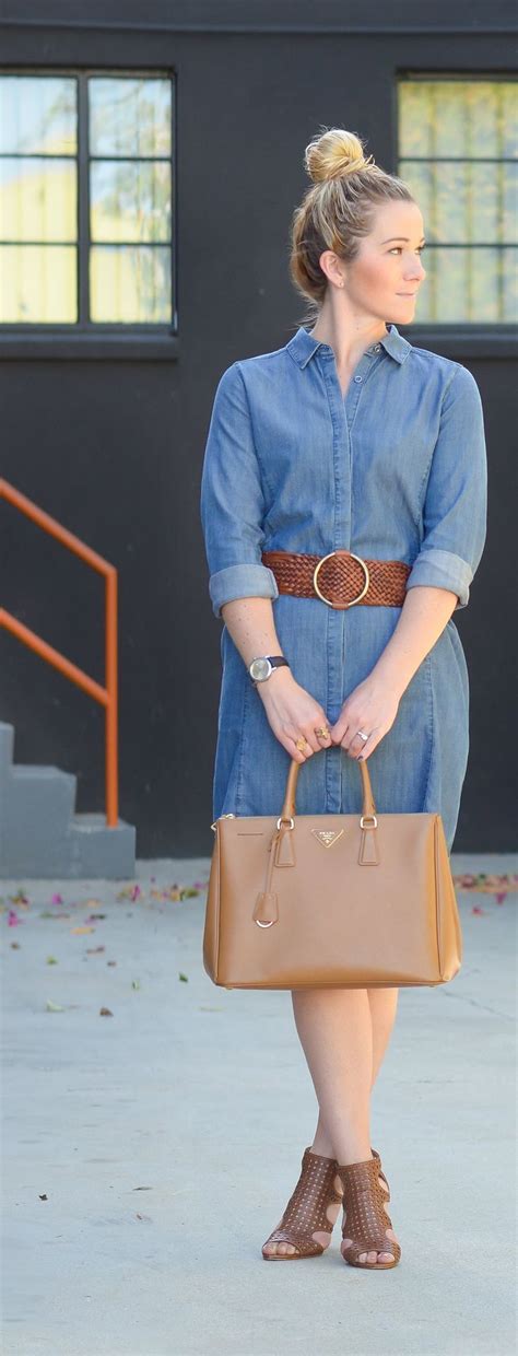 How To Style Long Sleeve Denim Shirt Dress For Spring W Large Braided