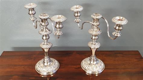 Antiques Atlas Pair Silver Plated Candelabras