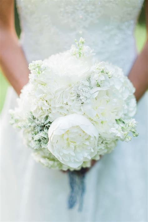 Romantic White Peony And Hydrangea Bouquet Hydrangea Bridal Bouquet