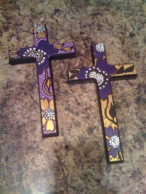 One Hand Painted Cross Etsy Hand Painted Crosses Cross Paintings
