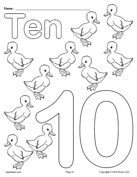 Printable Numbers 1 10 Coloring Pages
