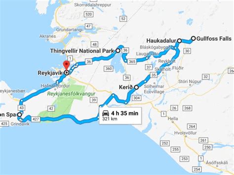 Map Of The Golden Circle Iceland The Ultimate Diy Self Drive Route