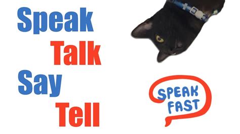 Speak Talk Say Y Tell Diferencias Youtube