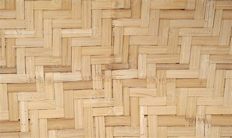 Woven Bamboo Wall Thai Style Pattern Nature Texture Background