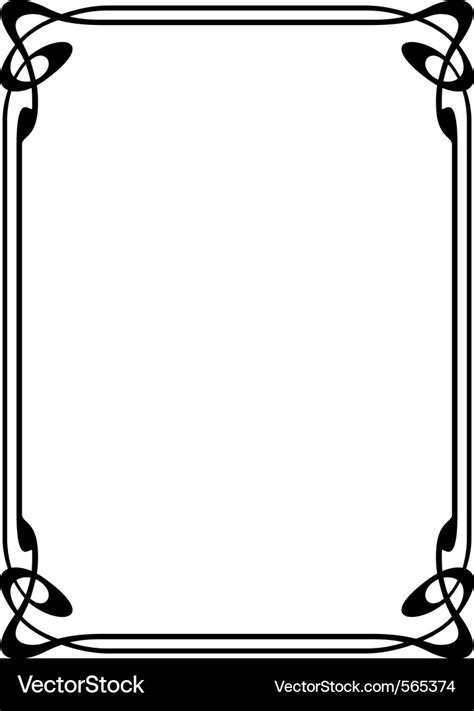 Art Nouveau Frame Royalty Free Vector Image Vectorstock