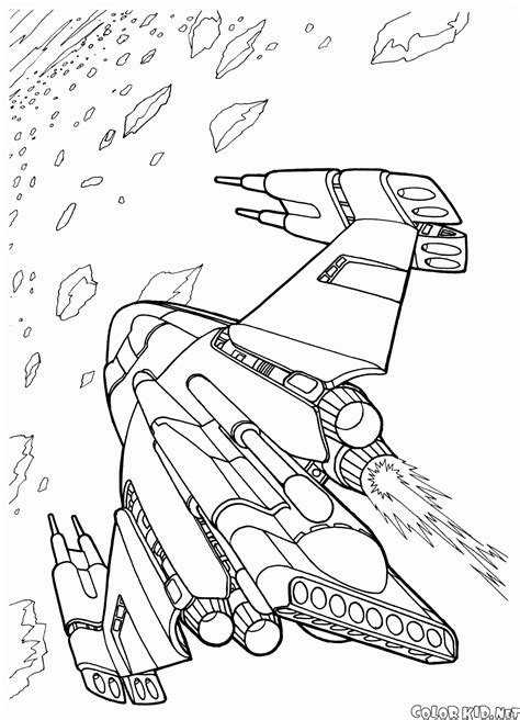 Millenium falcon coloring page at getdrawings free download. Coloring page - Battle ship in space