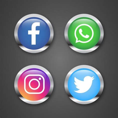 Ícones Para Ilustração De Redes Sociais Vetor Premium Icones Redes