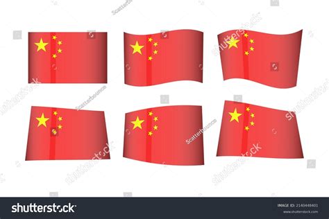 China Flag Chinese Flags National Symbol Stock Vector Royalty Free