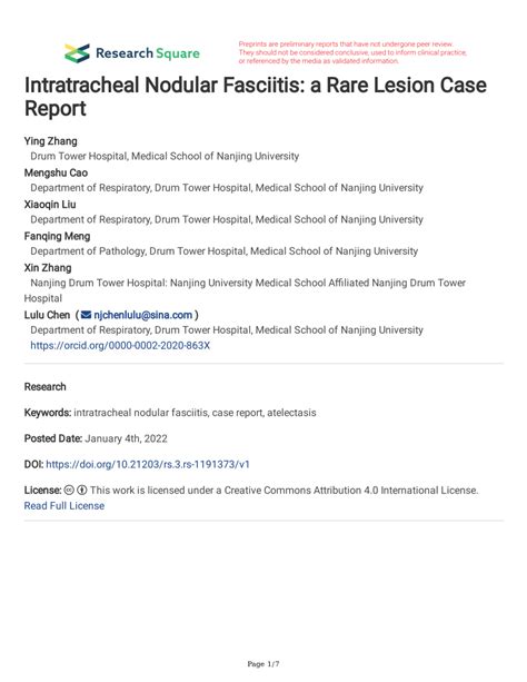 Pdf Intratracheal Nodular Fasciitis A Rare Lesion Case Report