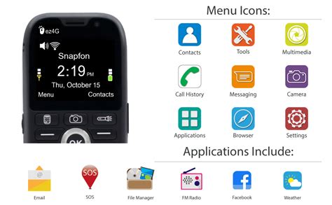 Snapfon Ez4g Unlocked Big Button Cellphone For Seniors