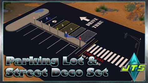 Sims 4 Parking Lot And Street Deco Set Best Sims Mods