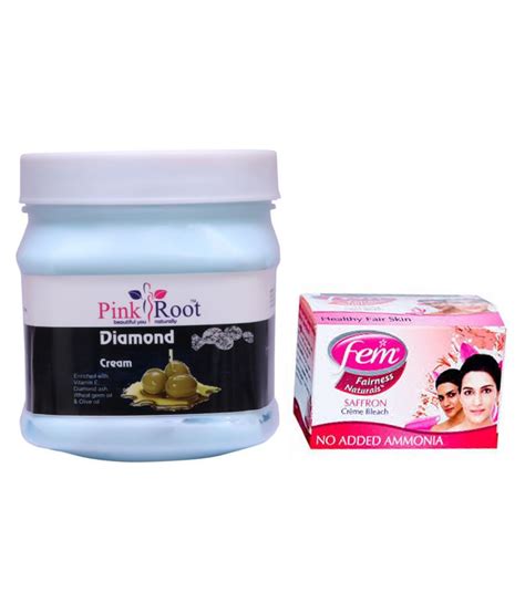 Pink Root Diamond Cream 500gm With Fem Diamond Bleach Day Cream 50 Gm