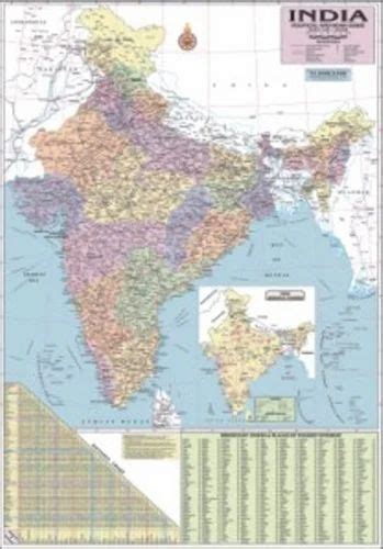 Full Colour Laminated Paper India Political Map Size 100x140cm At Rs 360piece In New Delhi