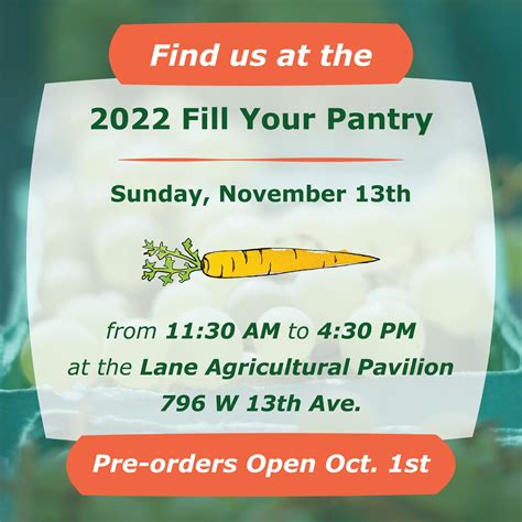 2022 Fill Your Pantry event is this Sunday, Nov 13 – 11:30 am to 4:30