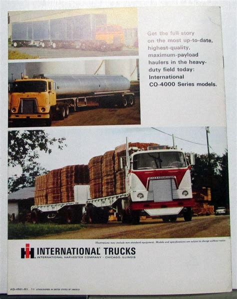 1968 1969 1970 International Ihc Truck Model Co Cof Cot 4000 Sales Brochure