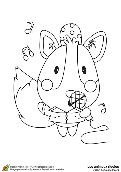Coloriage animaux rigolos, le corgi