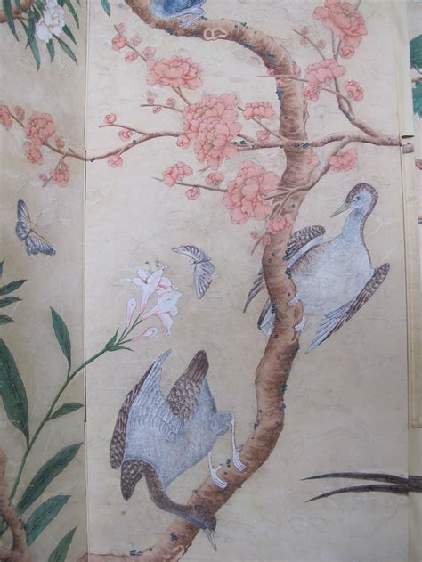 Free Download Hand Painted Four Panel Gracie Wallpaper Screen For Sale