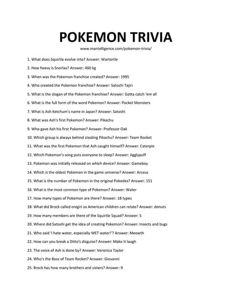 Alexander the great, isn't called great for no reason, as many know, he accomplished a lot in his short lifetime. 43 Best Pokemon Trivia Questions And Answers - Learn cool ...