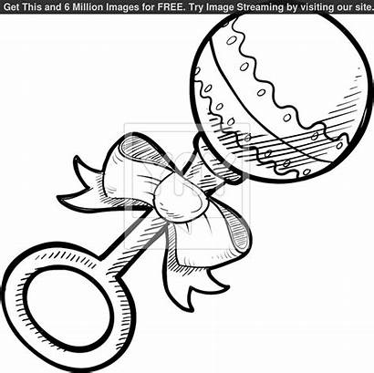 Rattle Coloring Dummy Bottle Drawing Clipart Pages
