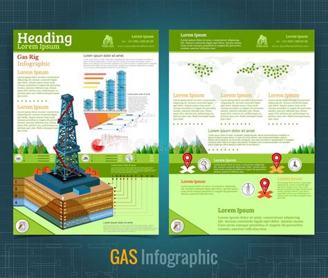Oil Gas Flyer Cover Template Design Stock Illustrations 294 Oil Gas