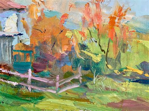 Original Oil Painting Impressionist Art Piece Rural Landscape Etsy